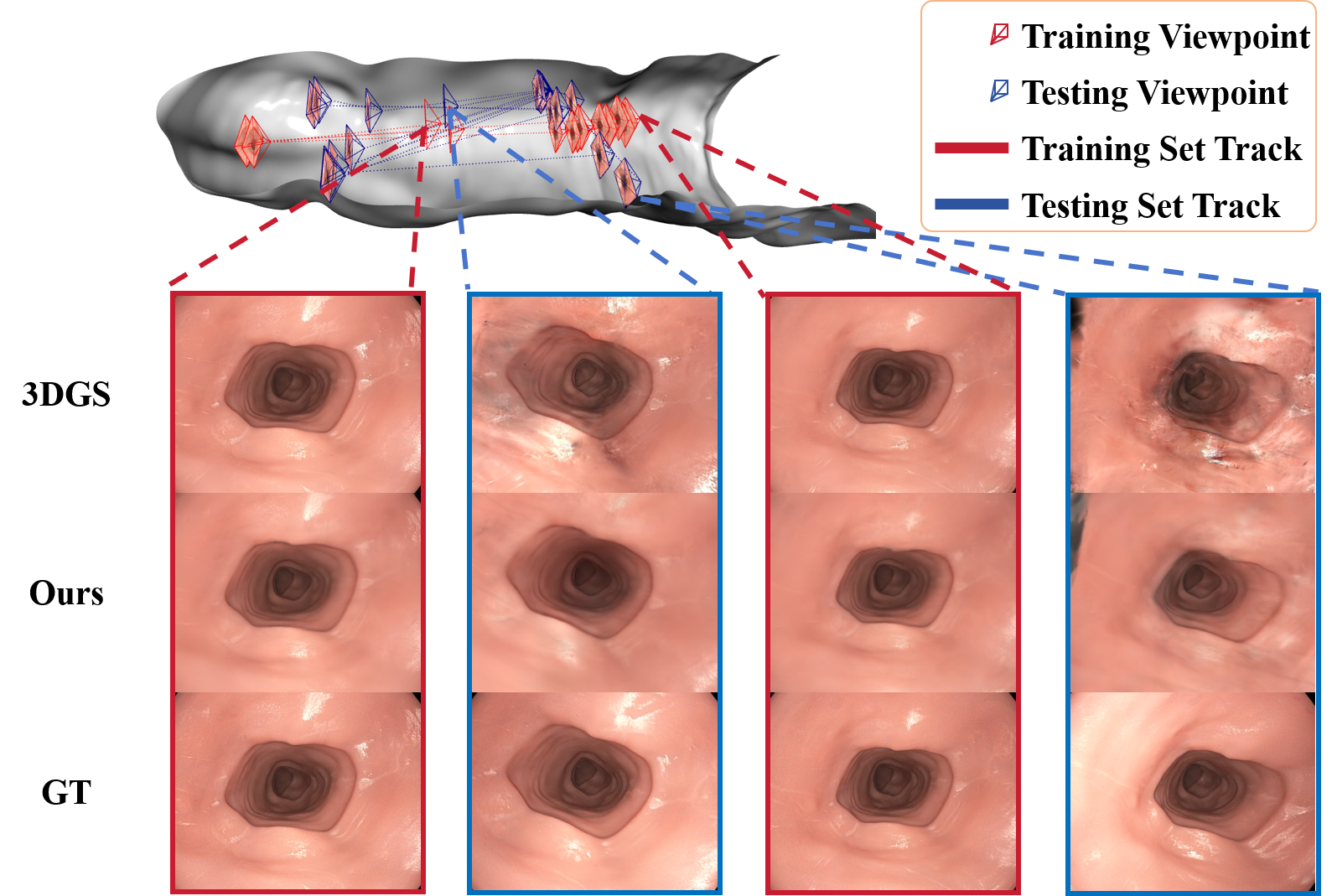 ExtraGS endoscopic view extrapolation results